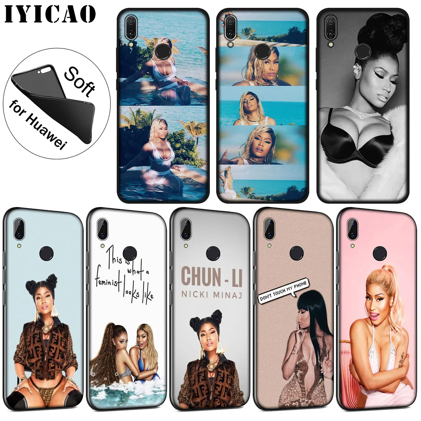 

IYICAO Rap singer Nicki Minaj Soft Silicone Case for Huawei P30 P20 Pro P10 P9 P8 Lite Mini 2017 2016 2015 P smart Z 2019 Cover