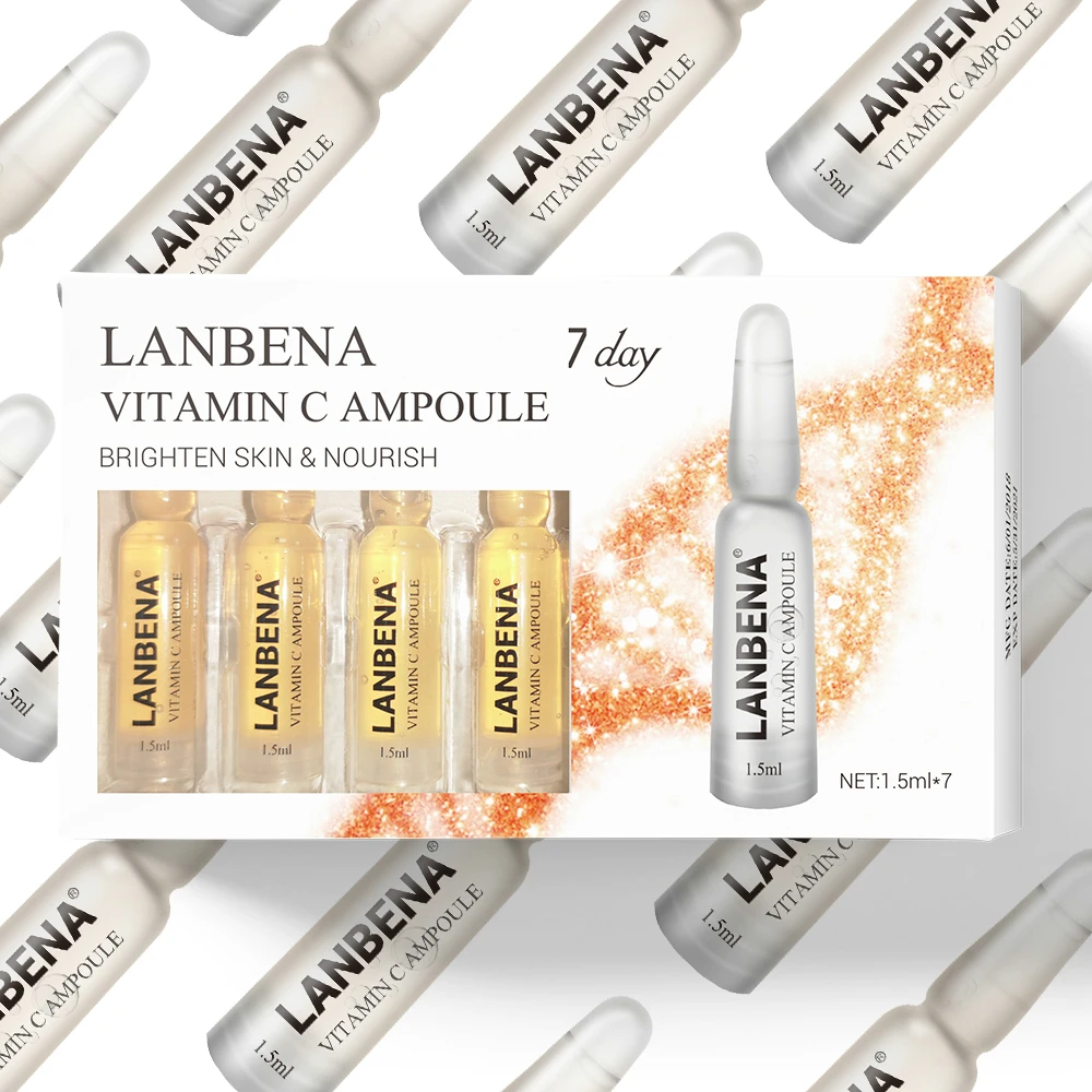 Lanbena Vitamin C Ampoule Serum Whitening Moisturizer Remover Freckle Speckle Fade Dark Spots Anti-aging Nourishing For 7 Days Lanbena Vitamin C Ampoule Serum Whitening Moisturizer Remover Freckle Speckle Fade Dark Spots Anti-aging Nourishing For 7 Days