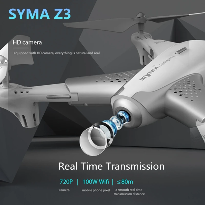 

Syma Z3 RC Drone Foldable FPV Quadcopter with HD Wifi Camera Real-time Altitude Hold Optical Positioning Flow drone vs x5c x8pro