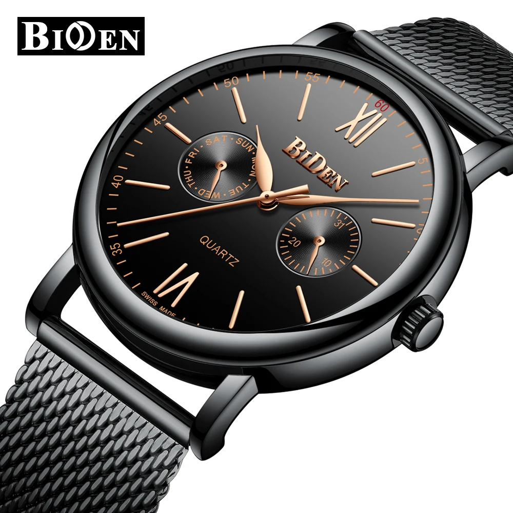 

Relogio Masculino BIDEN Men Watches Top Brand Luxury Ultra-thin Business Men Watch Quartz Man Clock erkek kol saati reloj hombre