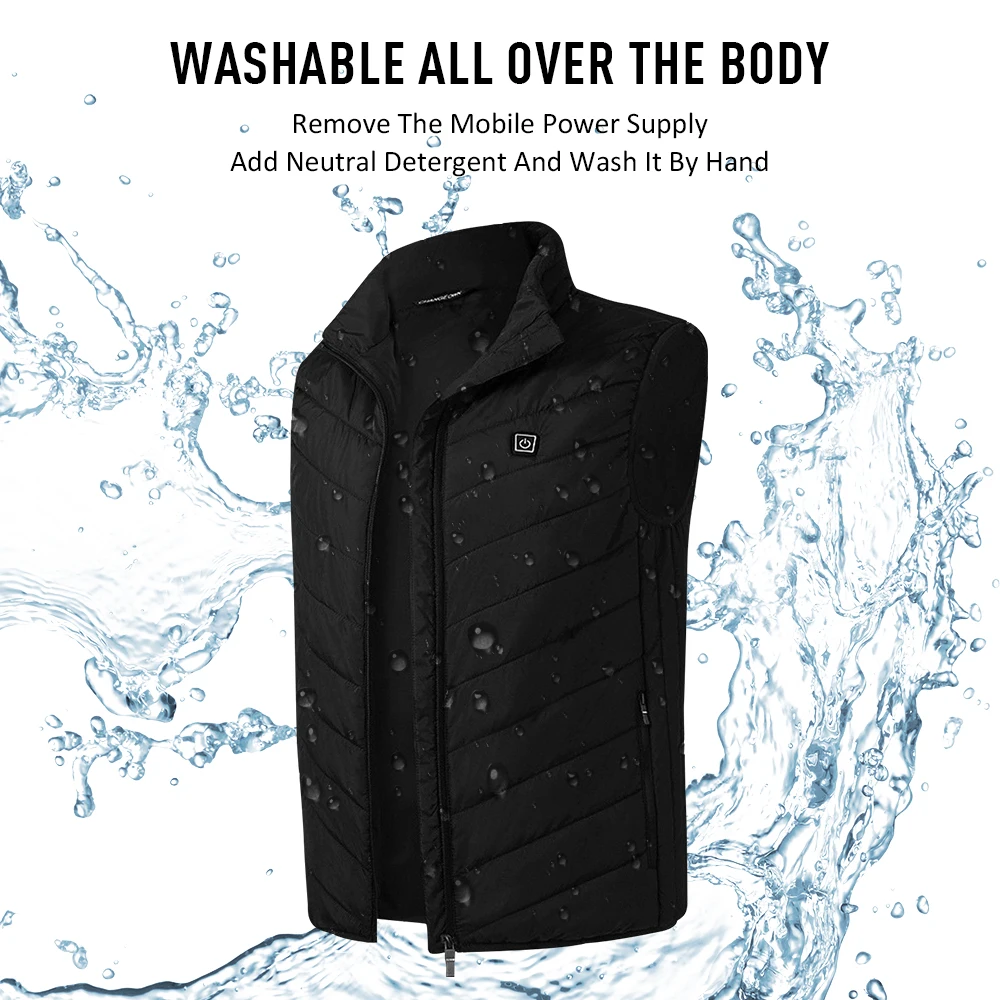 Washable USB Rechargeable Men Women Vest Jacket