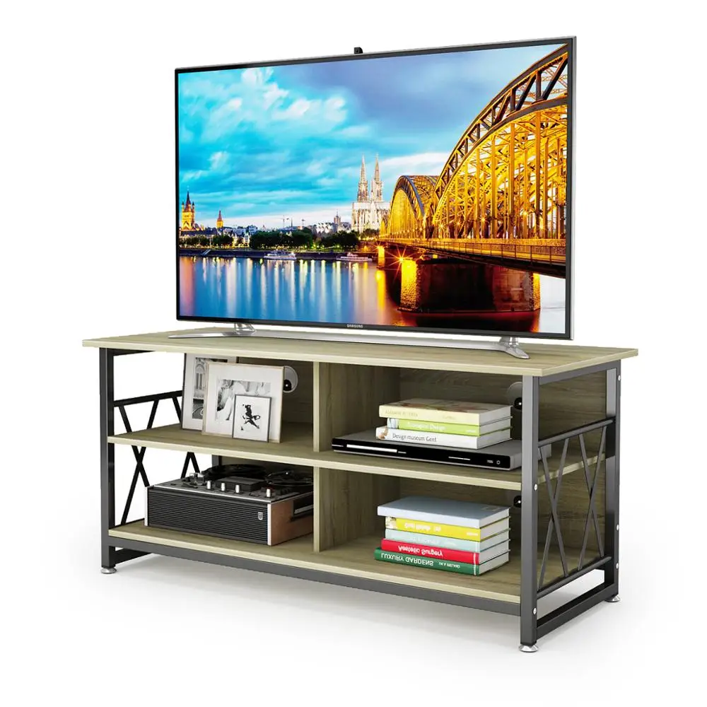 TV Stand Entertainment Media Center Flat Screen Storage Console Wood Furniture