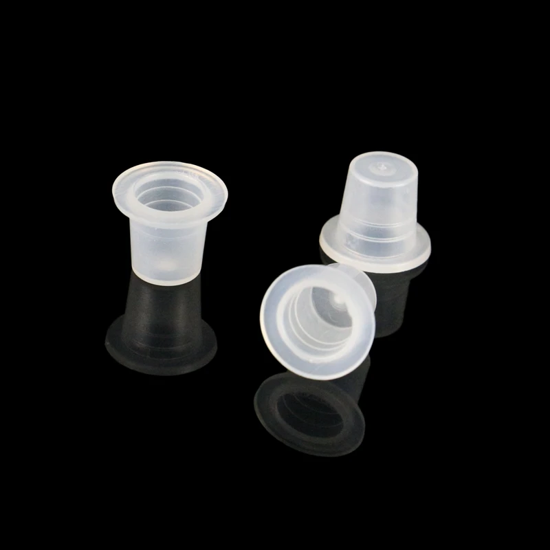 500PCS Medium 11mm Tattoo Machine Ink Cups Caps Plastic Clear Classic