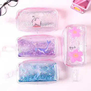 

Kawaii Pencil Case Cartoon Pig Flower Transparent Oil Gift School Pencilcase Make Up Box Bag School Supplies Stationery