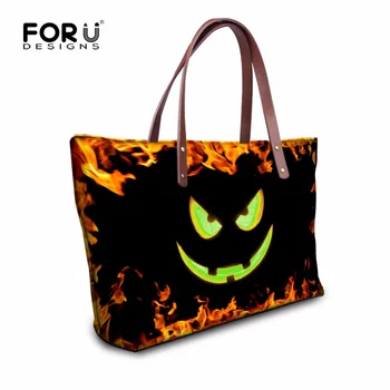 

FORUDESIGNS funny halloween women handbags casual large womens shoulder bag famous brand top-handle bags high quality tote purse