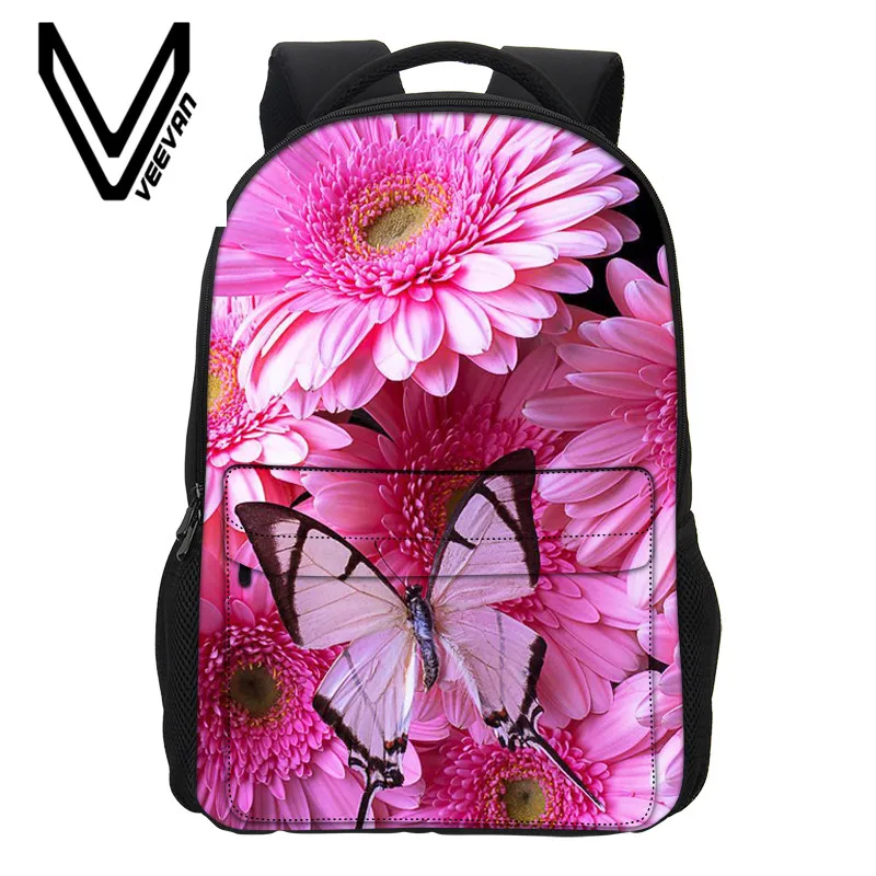 VEEVANV Colorful Butterfly Pattern School Backpack Women Mochila