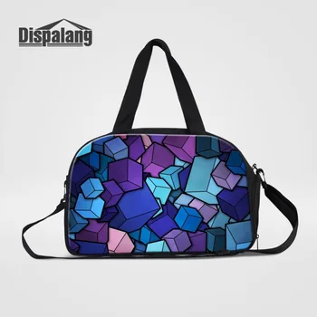 

Dispalang Medium Sized Duffle Handbags Colorful Geometric Portable Travel Bag Foldable Duffle Tote Bags Weekender Luggage Bag