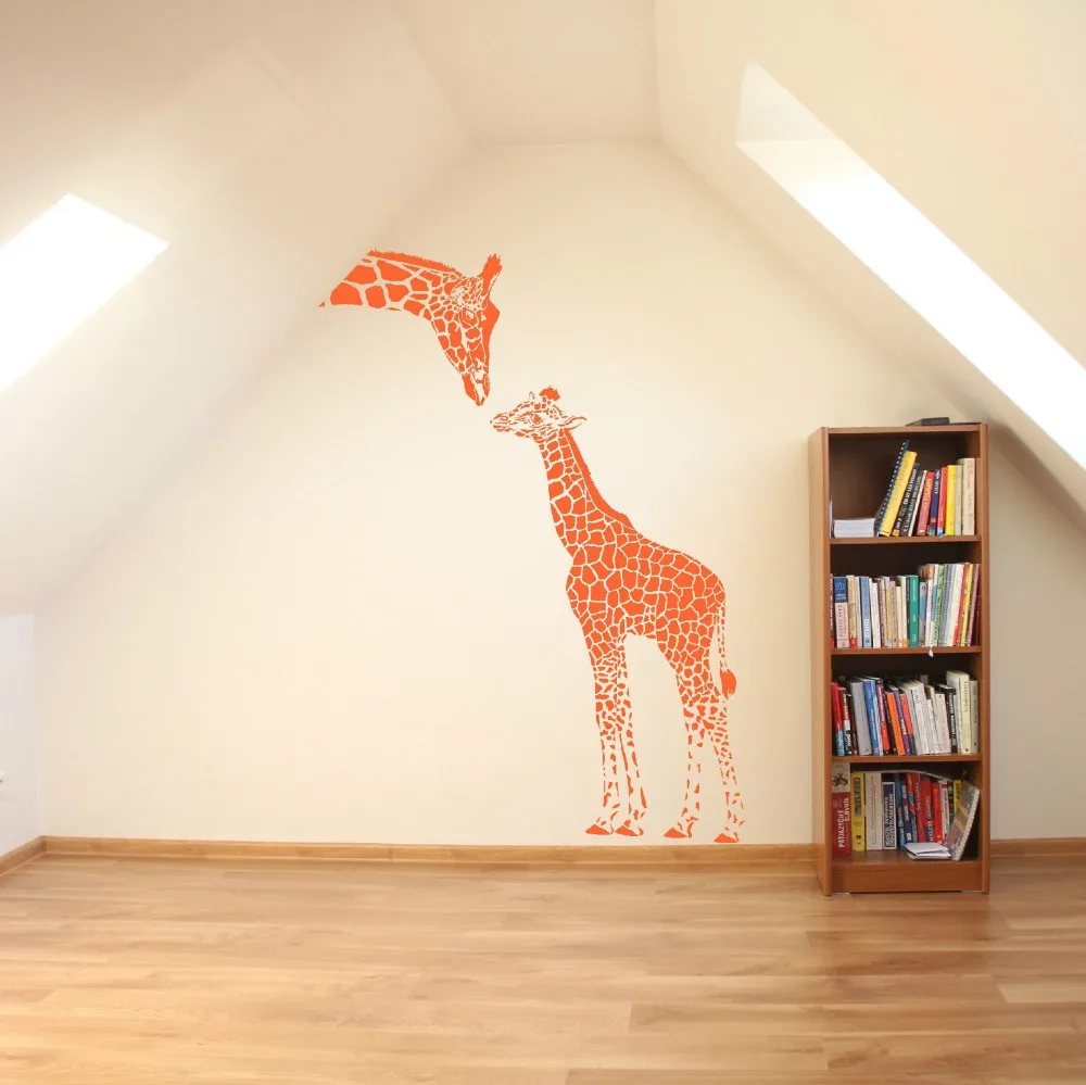Billig ZN N194 GIRAFFE UND BABY GIRAFFE wandaufkleber tiere vinyl Wandkunst Kindergarten Mädchen Wandaufkleber Aufkleber für Kinder zimmer