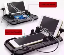 El Uso del coche Antideslizante Pad Multi-funcional de Carga Magnética de Silicona Antideslizante Mat Coche de Navegación de Teléfono Móvil USB Cargador de Coche de Estilo
