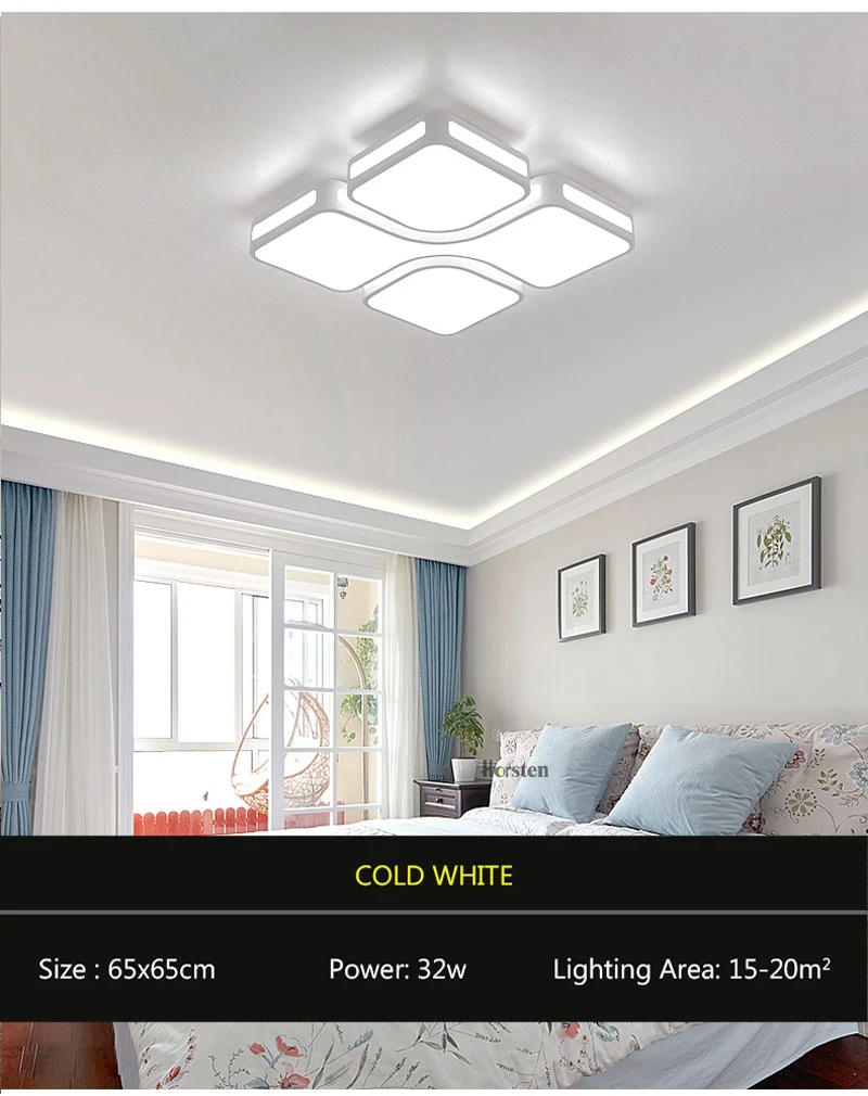 Modern Simple Acrylic LED Ceiling Lights Minimalist Rectangular Ceiling Lamp With Romote Control For Living Room Bedroom 220V (8)