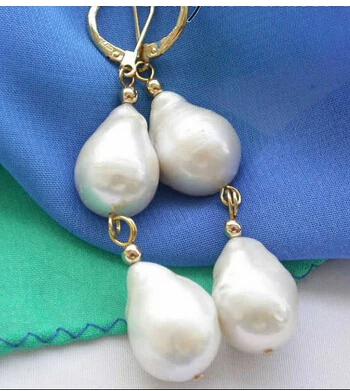 

15mm white drip KESHI REBORN PEARL earring Lovely Fine Nobility Lady's Women's Earrings Fine for lady jewelry