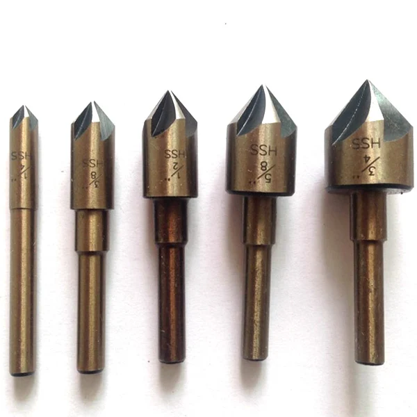 5Size=One Set Countersink Bit Set Hss 5 Flutes 82 Degree Countersink