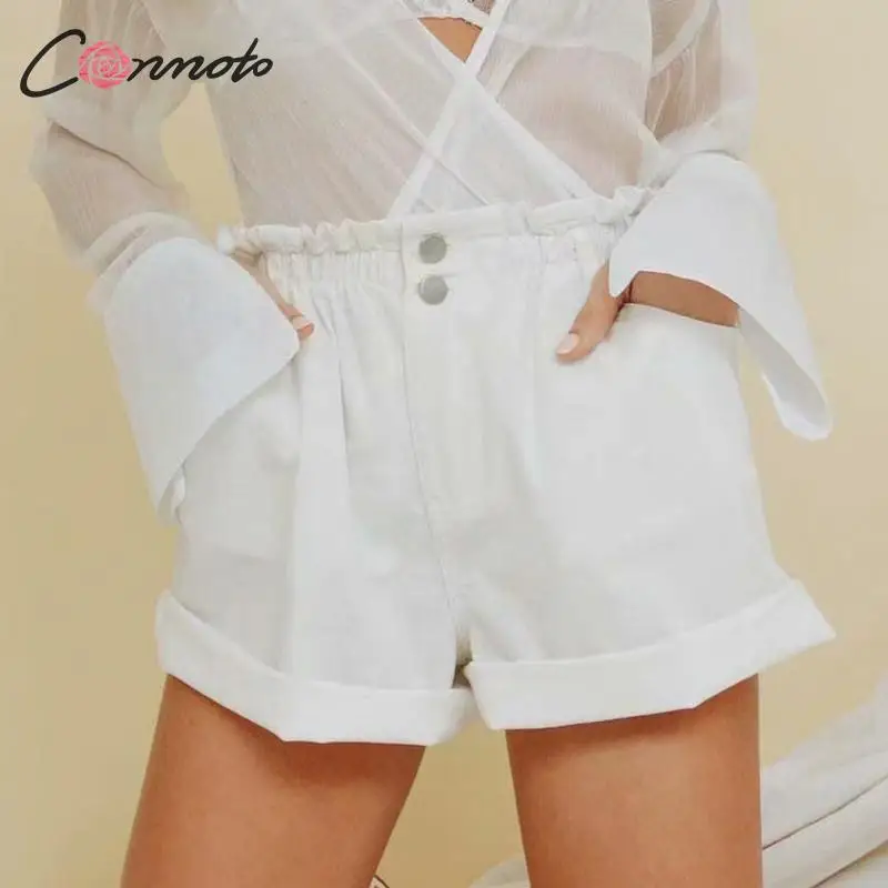 

Conmoto Basic Sexy High Waist Women Shorts 2019 White Summer Shorts High Fashion Casual Female Girls Shorts