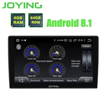 JOYING android 8.1 car radio autorradio 1din 9'' stereo Octa 8 Cores gps navigation player with 2.5D Curved Glass screen and DSP