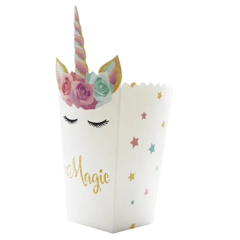 Party Supplies Popcorn Box Paper Gift Box Wedding Favor Candy Box Kids Babyshower Pop corn Bag Birthday Table Decoration