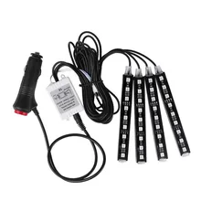 4 Шт. 12 В Автомобилей RGB LED DRL Полосы Света 5050SMD Автомобиль авто Дистанционного Управления Декоративные Гибкие СВЕТОДИОДНЫЕ Ленты Лампы Атмосфера Комплект CSL2017