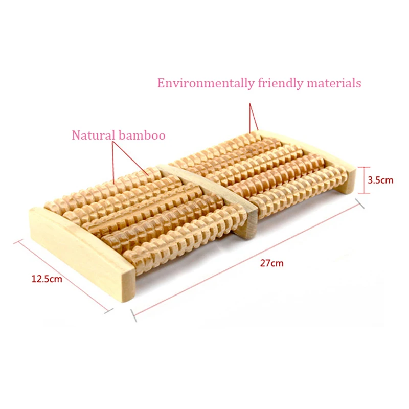 Деревянный ролик для ног 5 рядов Уход за деревьями рефлекторный массаж расслабляющий массажер спа подарок массаж ног