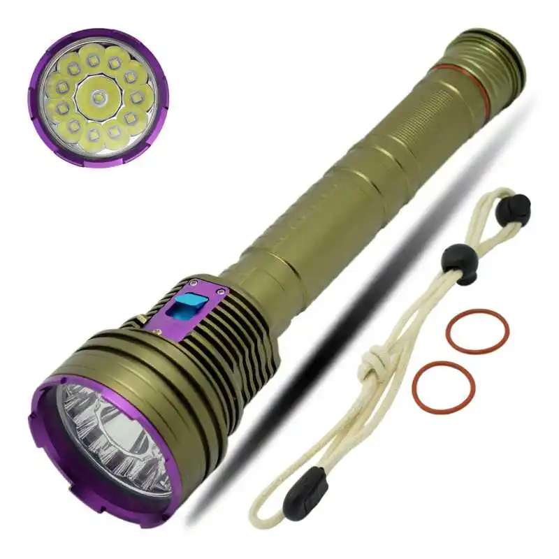 

Diving Flashlight 12x XM-L L2 30000LM LED Light Professional Scuba Flashlights 18650 Powerful Underwater Searchlight Torch Lamp