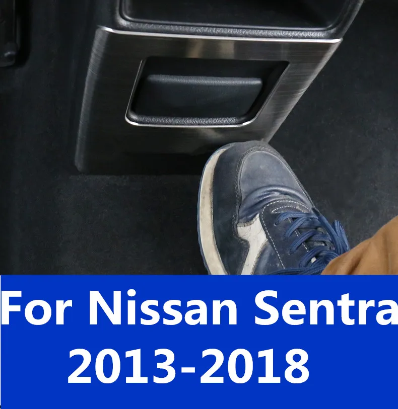 

Middle Control Anti-kick sequins anti-kick stainless steel Interior decoration car Accessories For Nissan Sentra 2013-2018