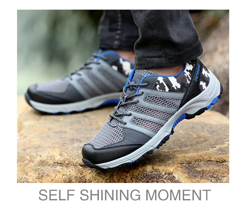 VESONAL Autumn Outdoor Camouflage Comfortable Mesh Breathable Sneakers For Men Shoes Male Footwear Walking Hiking Wading