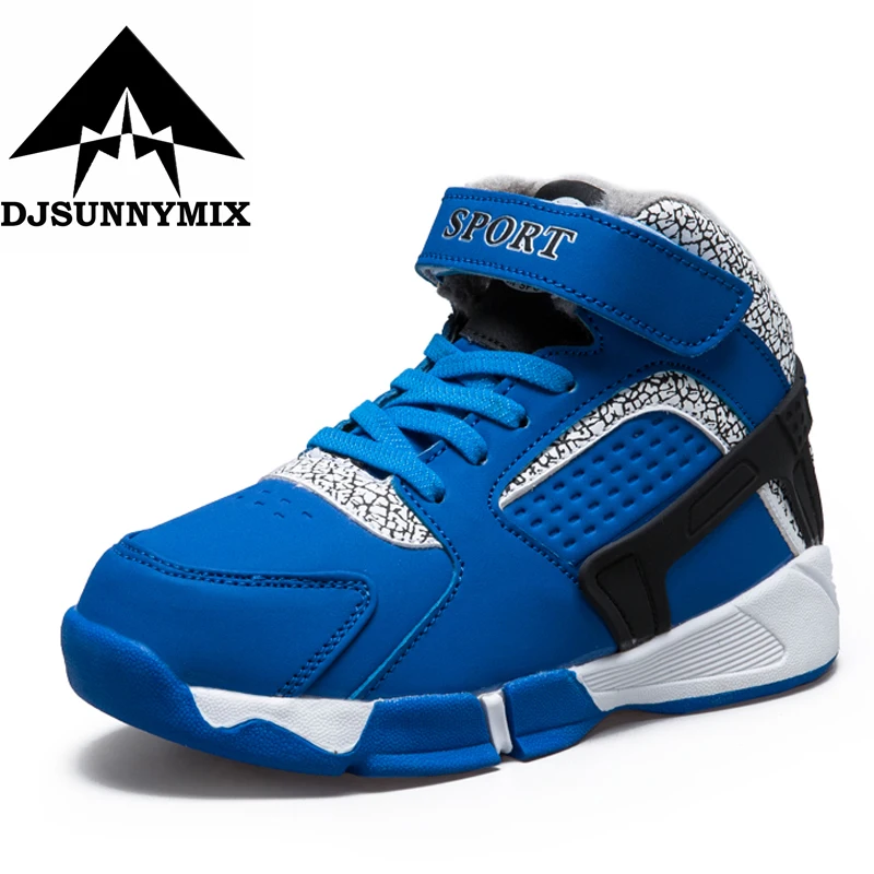 

DJSUNNYMIX Winter Children Shoes Girls Boys new Kids Leather Plush Warm Sneakers Sport Shoes Breathable Casual Boys sneakers