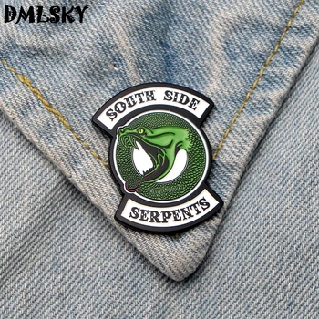 

DMLSKY 20pcs/lot RIVERDALE South Side Serpants Metal Brooch badge Enamel Pins Clothes brooch Bags Pin charm Jewelry M3168