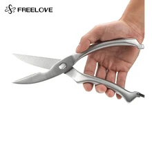 3CR13 de Acero Inoxidable martensítico Automática Primavera Espesar Mango De Bloqueo Especial Solidez Cortadores De Hueso Tijeras de Cocina Herramientas de Cocina