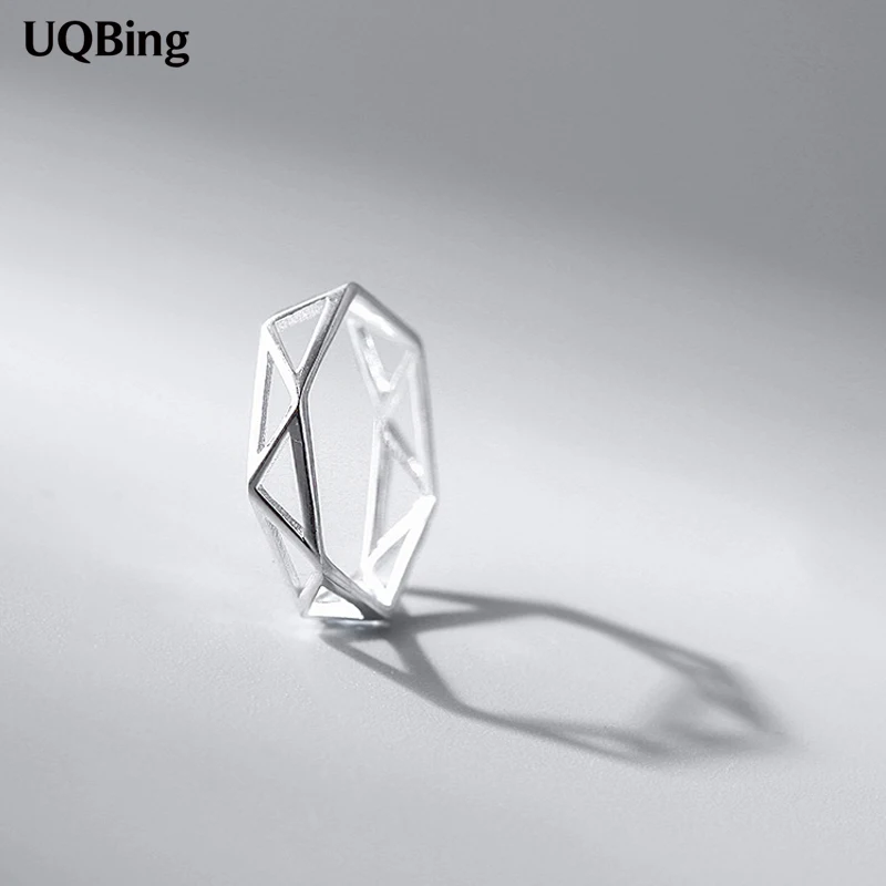 

Vintage Retro Geometric Ring 925 Sterling Silver Rings Open Rings Free Shipping