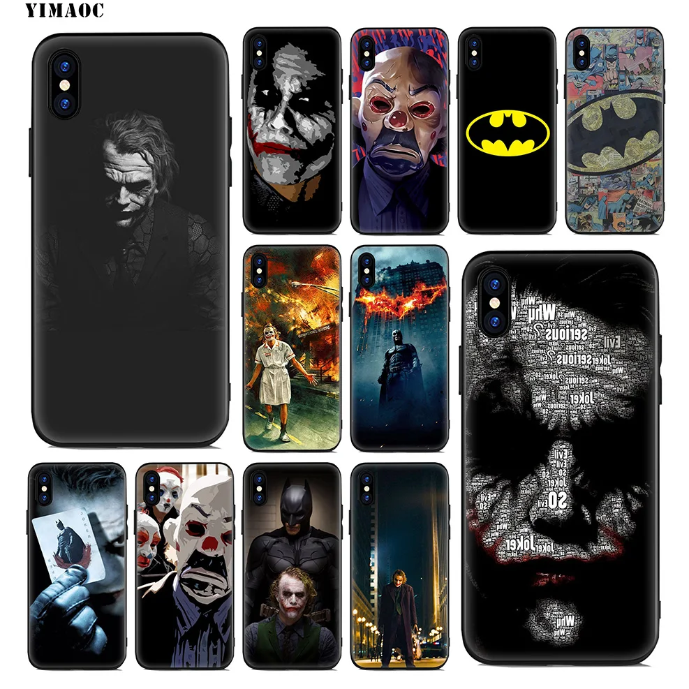 Мягкий силиконовый чехол YIMAOC Batman Dark Knight для iPhone 11 Pro Xr Xs Max X или 10 8 7 6 6S Plus 5 5S SE |