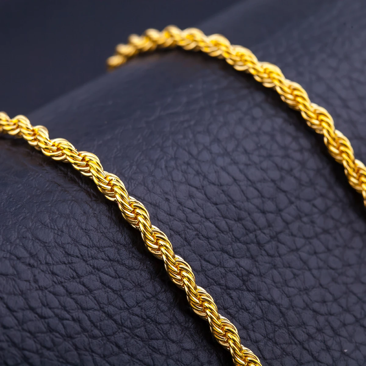 Unisex Mens Womens 18K Gold Plated Twisted Rope Chain Necklace Jewelry 50cm