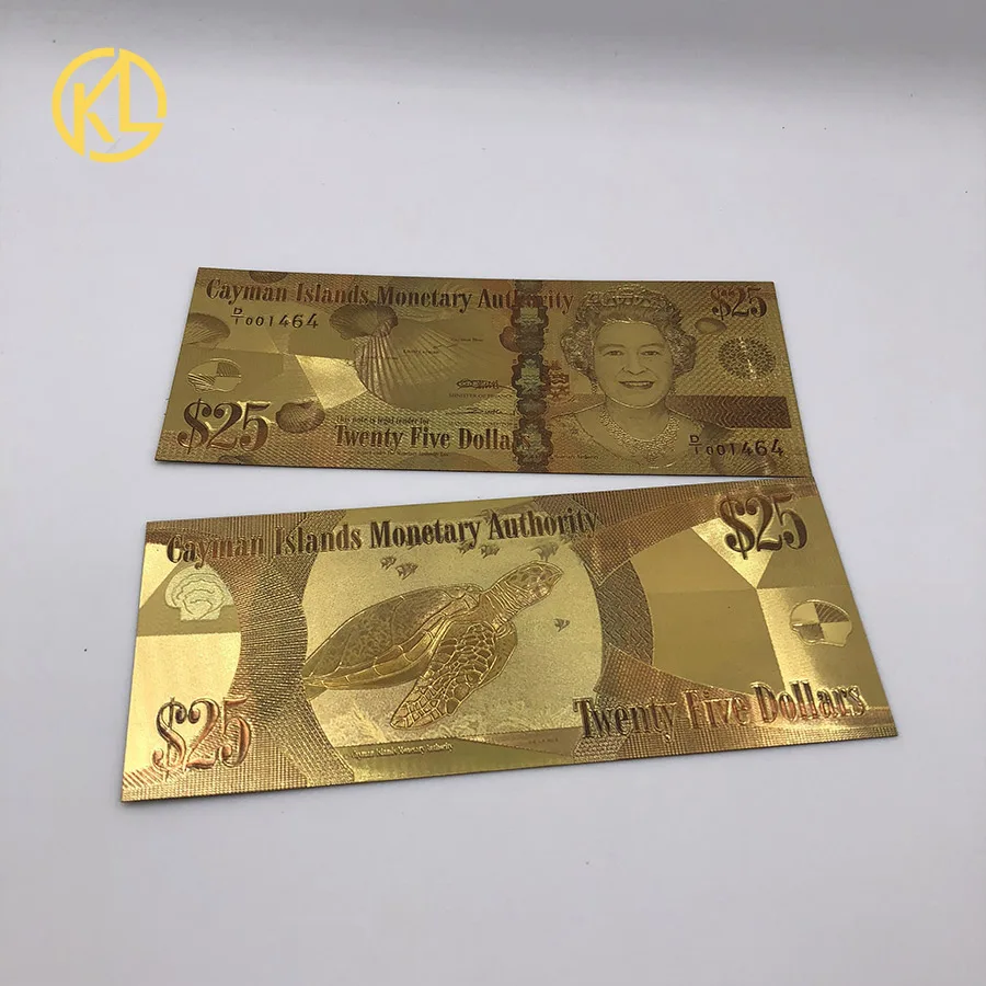

1pc Challenge Fake Bill Colored 25 dollor Banknote Quality Gold Plated Foil Banknote