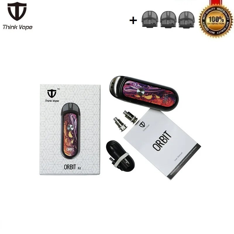 

Original Think Vape Orbit Pod Kit 3ml Refillable Cartridge with Mesh Coil Built-in 1000mAh Battery VS Justfog C601 Zero Vape Kit