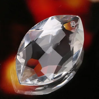 

H&D 60pcs 38mm Horse Eye Clear Crystal Drops Chandelier Pendants Prisms Suncatcher Window Hanging Ornament Home Wedding Decor