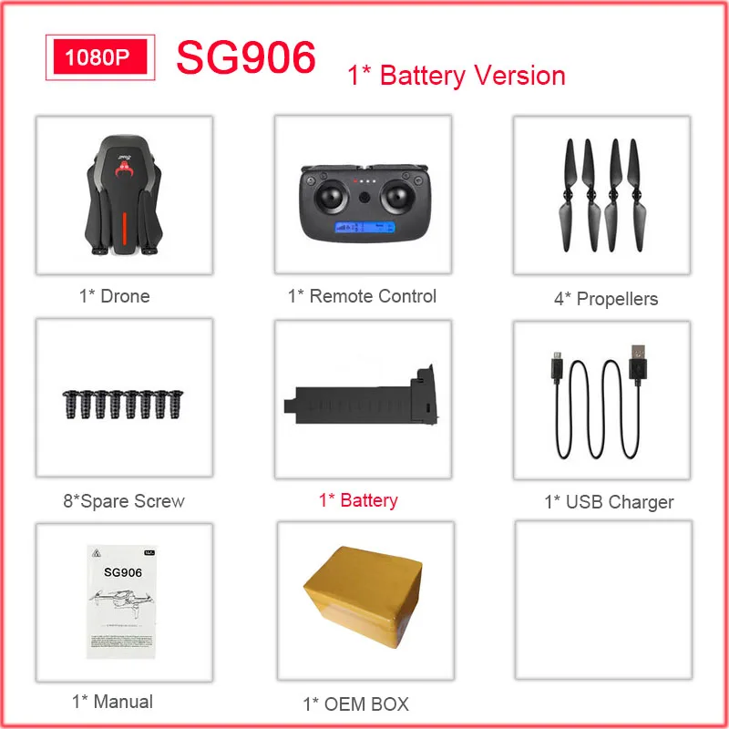 Black-1080P-1B-OEM SG906 5G Дрон с GPS с Wi-Fi FPV 1080P 4K HD камера бесщеточный Квадрокоптер 23 мин Время полета жеста складной селфи Дрон против F11 - Цвет: Black-1080P-1B-OEM