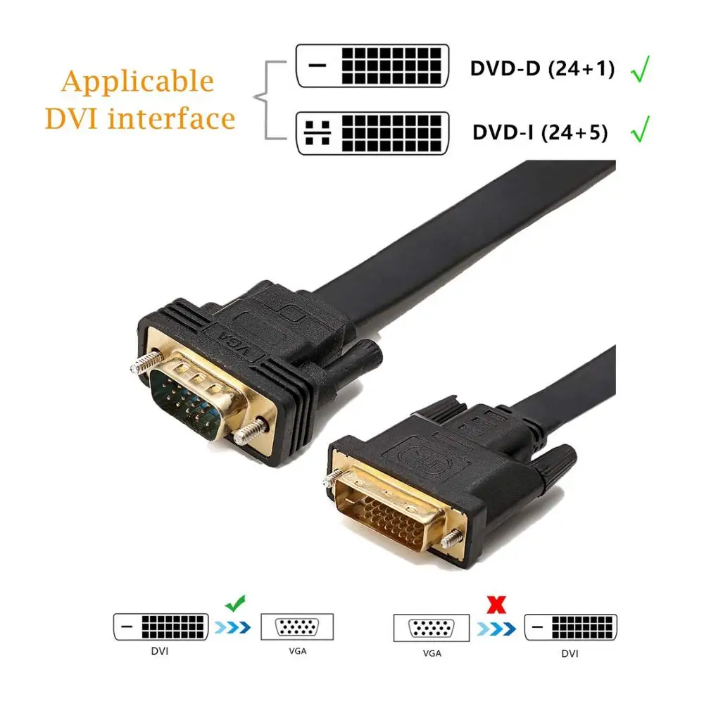 Dvi-d vga кабель адаптер DVI-D 24 1 К VGA конвертер dvi-d к vga кабель для проектора монитора ПК