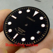 30,4 мм черный corgeut Роза Золотой Циферблат часов для 2824 2836 Движение