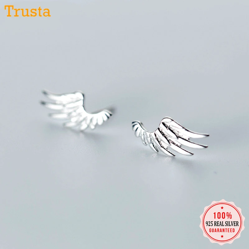 

Trusta Womens 100% 925 Sterling Silver Jewelry Fashion Charm Angel Wings Stud Earrings Birthday Gift for Girls Kids Lady DS1519