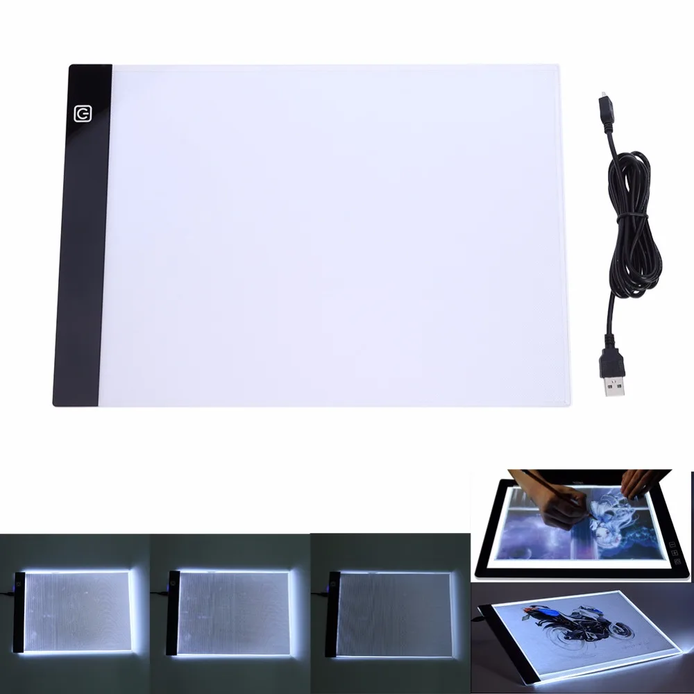 Светодиодный светильник-планшет с графическим рисунком для рисования, трафаретная доска, копировальная доска, планшет для цифрового рисования, Artcraft A4, Настольный светильник для копирования, pad