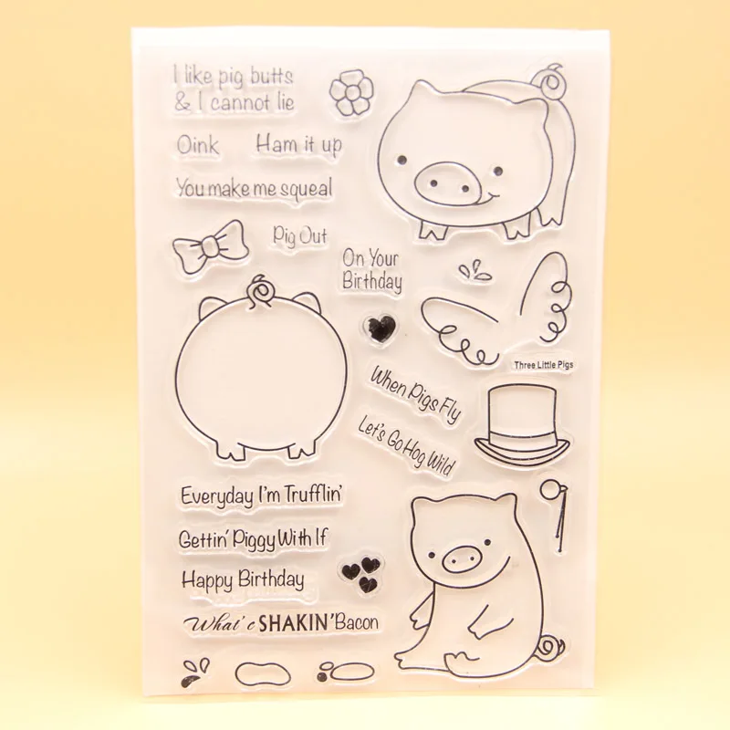 

KLJUYP Cute Pigs Clear Stamps Scrapbook Paper Craft Clear stamp scrapbooking 354