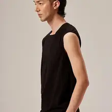 Черный жилет мужской Летний японский потертый хлопок свободный повседневный тренд Темный ветер жилет мужской