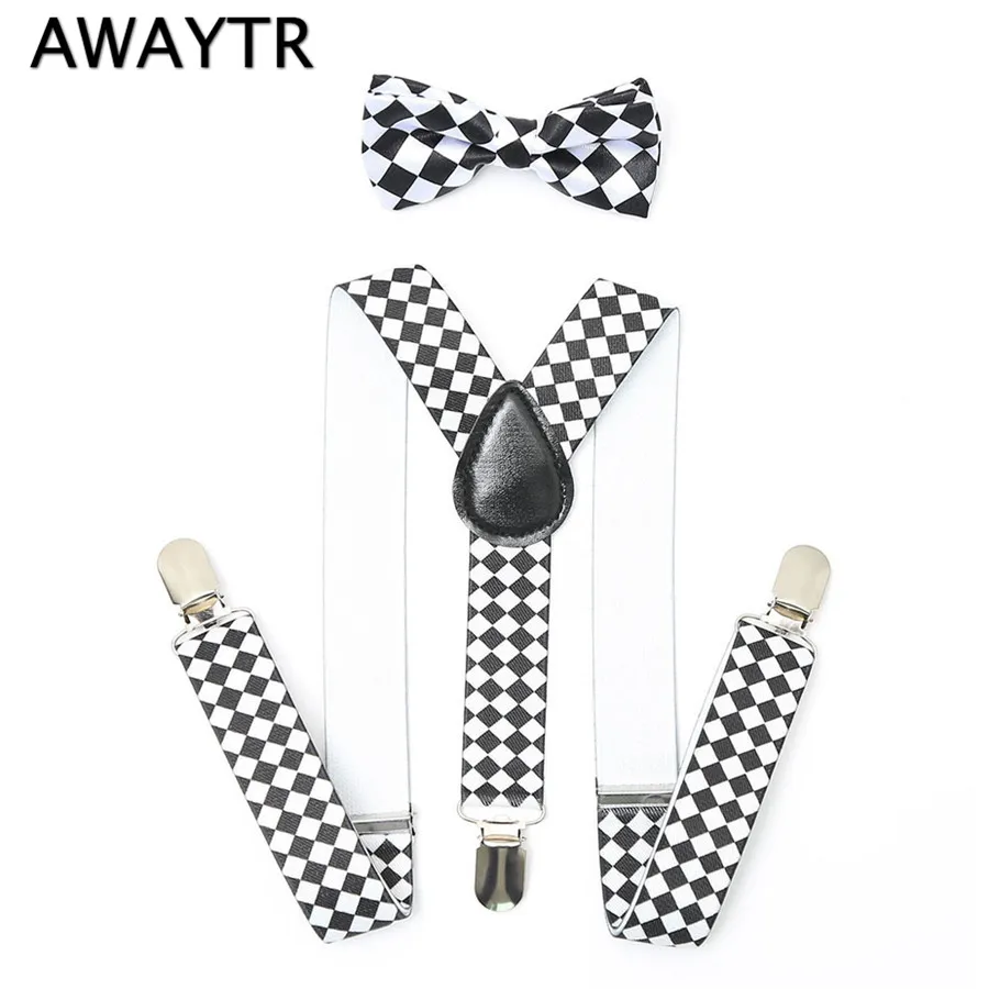 AWAYTR Children Suspenders Baby Girls Suspenders 2PCS/Set Kids Plaid
