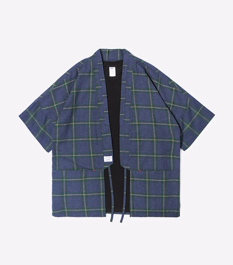 Новая весенняя модная мужская рубашка четырех цветов Мужская индивидуальная Повседневная рубашка японское кимоно футболка с коротким рукавом Taoist sh - Цвет: Темно-серый