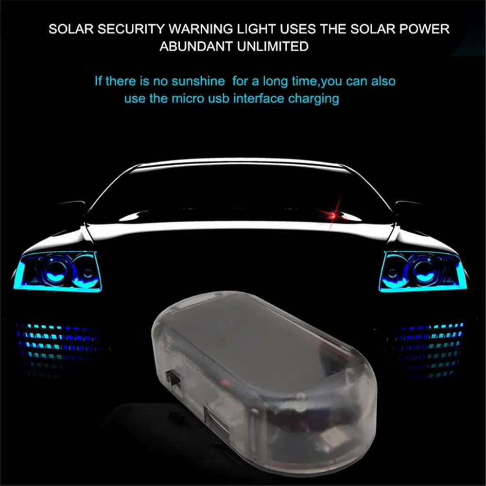 

Kebedemm New Solar Power Car Security Alarm LED Light Lamp Anti-theft Warning Theft Flash Blinking LED Car Light for Audi BMW