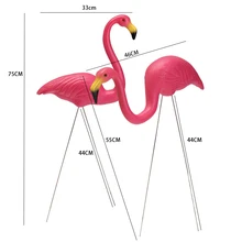 Комплект из 2 предметов, на открытом воздухе Пластик искусственные декоративный, с рисунком фламинго для сада Праздничная вечеринка Свадьба вилла садовый декор украшения