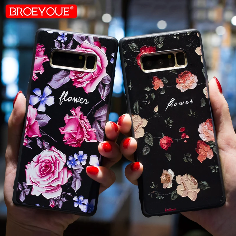 BROEYOUE Case For Samsung Galaxy A3 A5 A7 A8 J3 J5 J7 2016 2017 2018 J2 Pro S7 S8 S9 Edge Plus Note 8 3D Relief Soft TPU Cases |