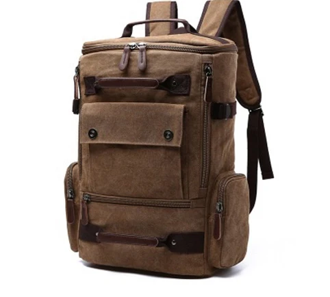 Рюкзак для ноутбука 1" 15,6", мужские рюкзаки, мужские Модные холщовые рюкзаки для путешествий, Большой Вместительный рюкзак, студенческий женский рюкзак - Цвет: Coffee