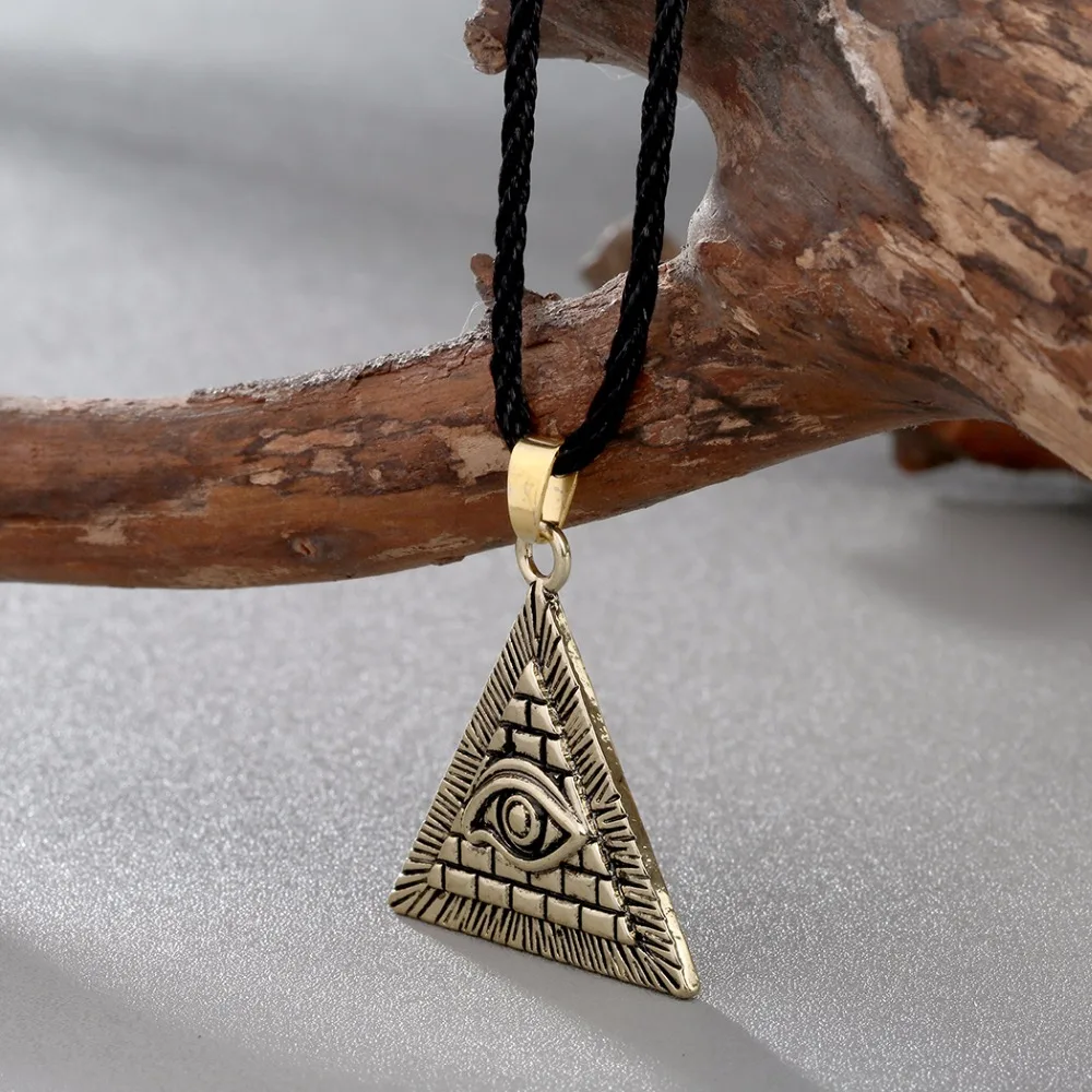 CHENGXUN Египетский Пирамида всевидящий сглаза шарм кулон мужчины ожерелье геометрический треугольник колье мужской