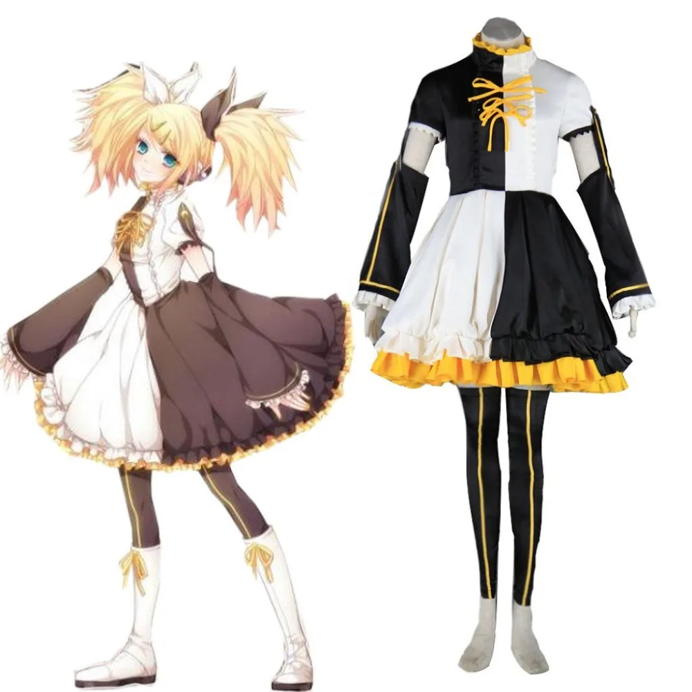 

High-Q Unisex Anime Cos Vocaloid Kagamine Rin Cosplay Costumes Sets Suit