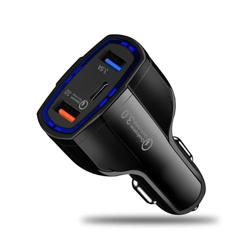 

Universal Quick Charge QC 3.0 Dual USB Car Charger Type-c PD For iPhone Samsung Huawei Fast Charger Mobile Phone Quick Charger