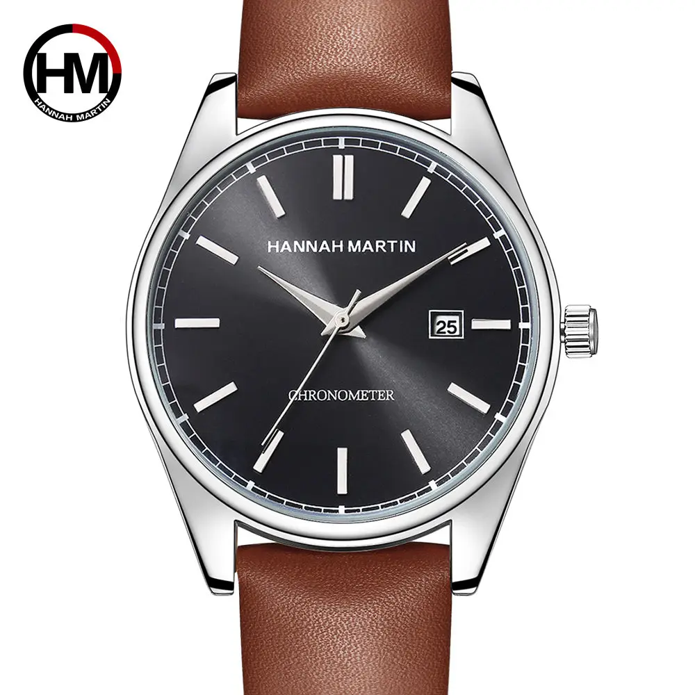 

Hannah Martin Men Watches relogio masculino Leather Belt strap sport Fashionable Luxury Famous brand Waterproof erkek kol saati